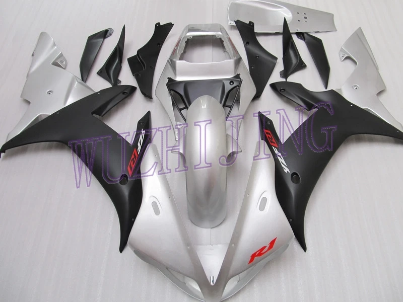 Набор для всего тела YZF1000 R1 2002 наборы для тела YZF R1 03 материя черный серебристый пластик Обтекатели YZF1000 R1 2002-2003 - Цвет: INJECTION mold