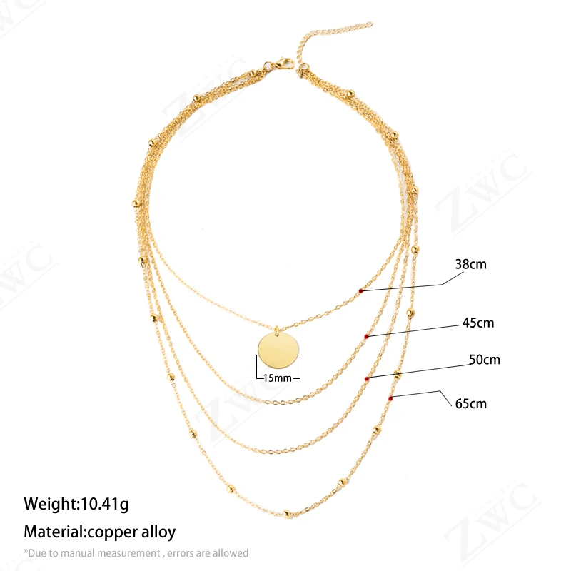ZWC, модное богемное винтажное многослойное ожерелье с кулоном из кристаллов для женщин, цепочка с Золотым Полумесяцем, ожерелье,, ювелирное изделие, Новинка