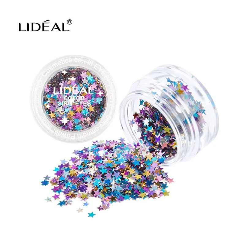 

DIY Creative Dream Eye Makeup Cheek Decoration Nail Pentagram Eye Shadow Sequins 6 colors available Fashionable and generous