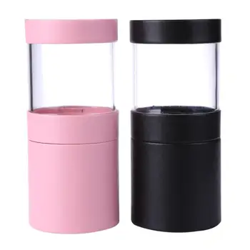 

PU+PVC Visible Makeup Brush Holder Simplicity Two Way Cut Double Clasp Travel Cosmetic Pens Storage Cup Organizer