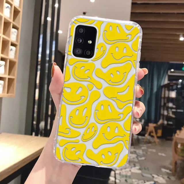 A12 Case For Samsung A51 Case Clear Funda Samsung S22 Ultra S21 A52S A32 5G 20 FE A50 A31 M31 A21S A71 A72 A13 Cute Smile Covers U161