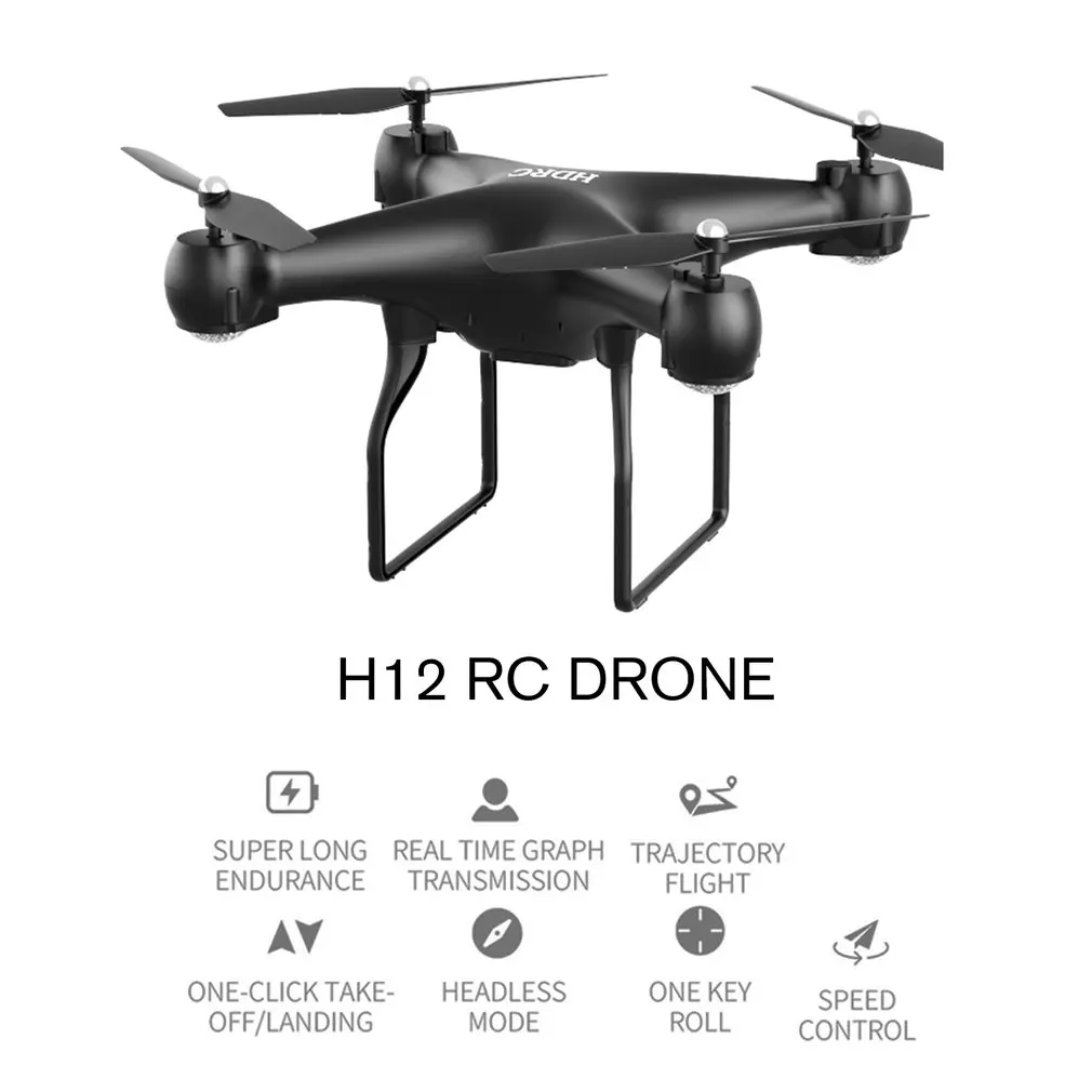 H12 RC Drone with 30W/500W/4K HD Camera LED Light Headless Mode 3D Flip FPV RC Helicopter Aircraft Remote Control Toys