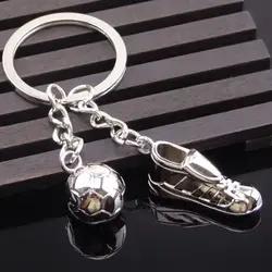 1pc Creative Soccer Shoes Keychain Metal Football Ball Keyring Bag Pendant for Sports Souvenir Fan Gift Board Game Metal Toy