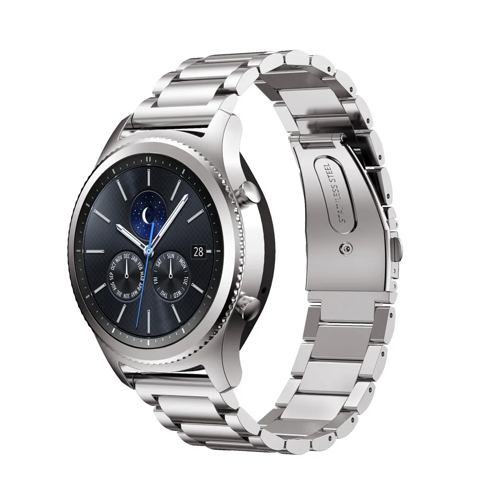 Силиконовый ремешок для samsung gear S3 классический ремешок для часов из нержавеющей стали ремешок для часов металлическая застежка для samsung gear S3 классический
