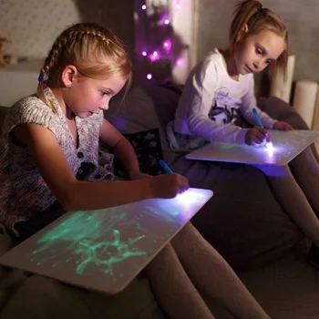 

Luminous board PVC A3 A4 A5 Draw with Light in Darkness Children's Sketchpad Toys Luminous Drawing Board