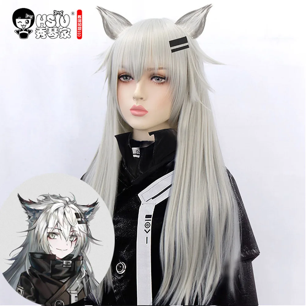 HSIU игра Arknights Lappland косплей парик серебристо серые длинные волосы девушка Волокно