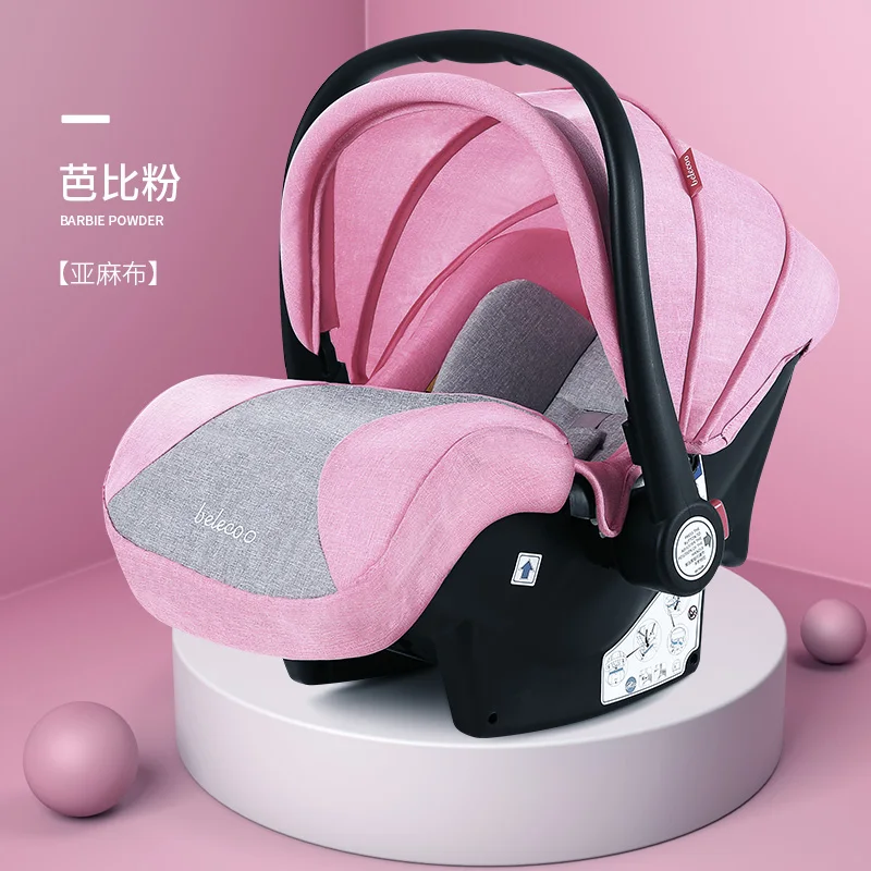 pink 2 car seat Belecoo 2 в 1 детская коляска с высоким пейзажем, двухполосная коляска, складной свет, четырехколесный амортизатор, Тролли - Цвет: pink 2 car seat