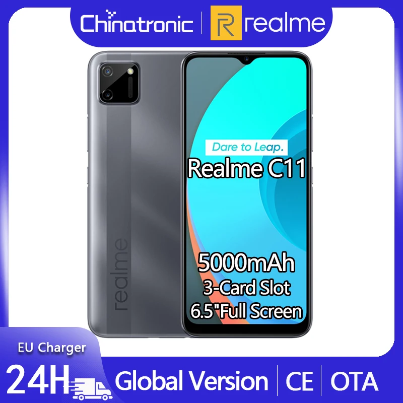 Realme C11 2GB 32GB versión Global Android 10 teléfono móvil 6,5 HD Helio G35 5000mAh 13MP Cámara Dual AI 10W de la UE de 3-