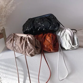 

Women PU Leather Shoulder Bags Fashion Space Cotton Dumpling Ladies Clutch Bag New Arrivals Handbags Female Folds Crossbody Bags