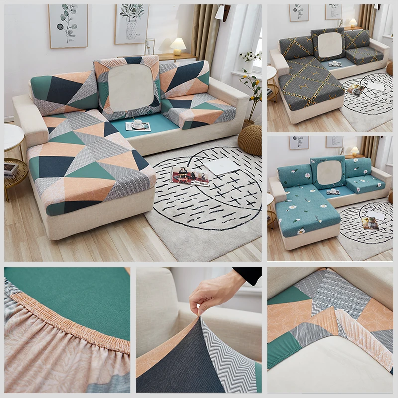 XAXA Sofa Cushion Cover Stretch Printing Four seasons Chair Covers Washable Living Room Pet Anti-Scratch Slipcover | Дом и сад