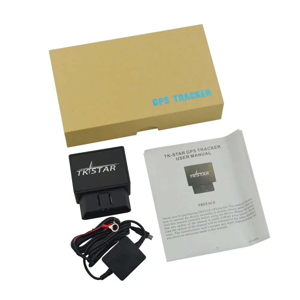 with box charger TK STAR TK816 автомобильный OBD gps трекер TK816, sms Отслеживание на google карте, приложение и Android отслеживание в реальном времени с ударной сигнализацией - Цвет: with box charger