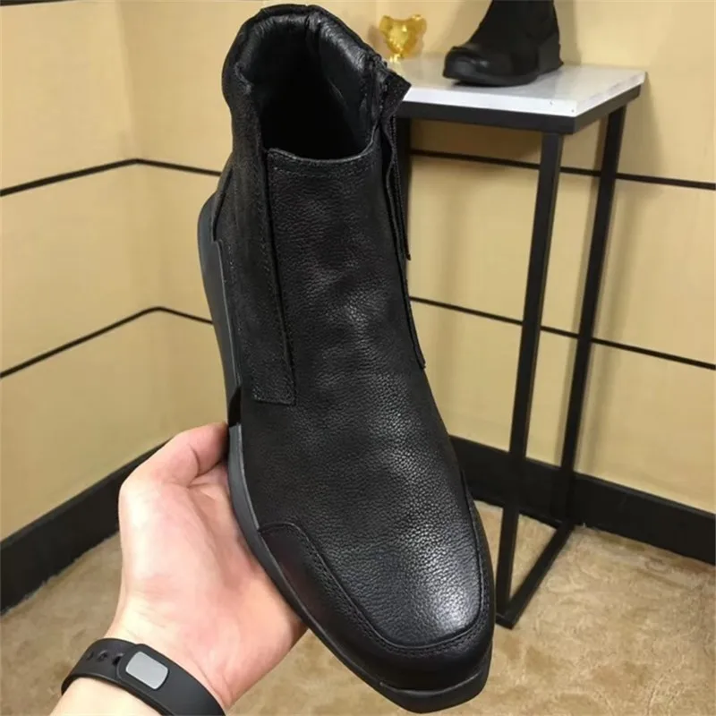 Британский высокий Топ Сезон осень зима Мужская обувь из натуральной кожи