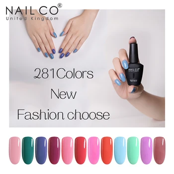 

NAILCO Gel Nail Polish For Manicure Gel Varnishes 281 Colorful Paint Nail Art Foundation Shiny Base Top Coat Top Gel UV Gellack