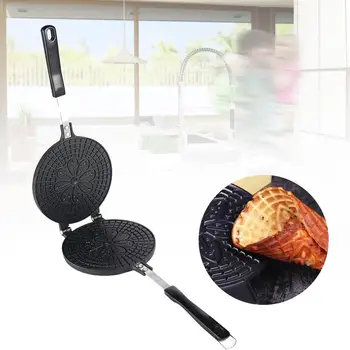 

Household Kitchen Non-stick Waffle Cone Machine Ice Cream Crepe Maker Baking Pan Oven Pan Eggette Machine Mini Waffle Pot