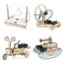 

STEM Toys for Children Educational Science Experiment Technology Toy Set DIY Tank Car Model Puzzle Painted Kids Toys