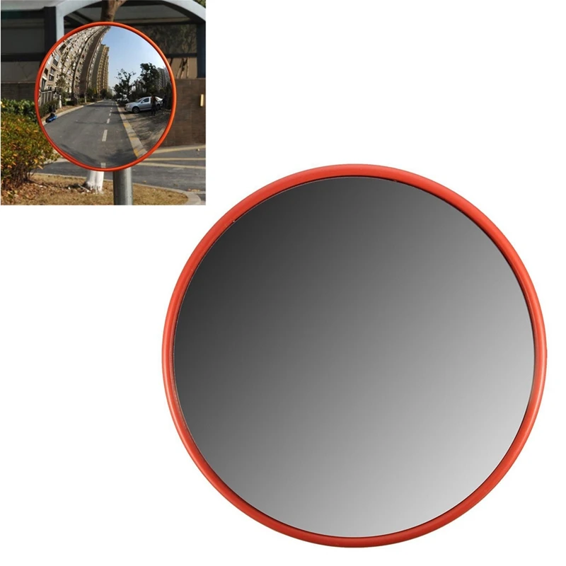 30 см широкоугольное защитное дорожное зеркало изогнутое для внутреннего охранного наружного Safurance безопасности дорожного движения сигнала выпуклое зеркало - Цвет: Orange