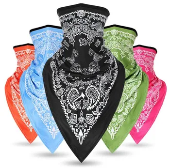 

New Windproof Moto Mask Motorcycle Half Face Printing Mask Balaclavas Ski Neck Triangle Scarf Outdoor Breathable Face Shield