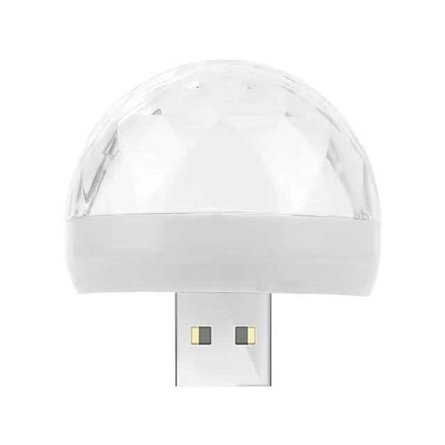 Белый Мини USB СВЕТОДИОДНЫЙ диско этапа светильник Портативный Семья вечерние магический шар красочный светильник бар клуб сценическое освещение лампа для мобильного телефона - Испускаемый цвет: Белый