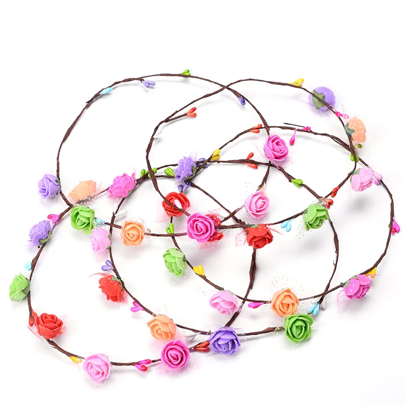 Новые яркие поролоновая лента на голову с цветочным украшением венок Для Женщин