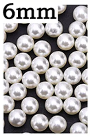 6mm-round-ivory 1 сумка смешанный 2-7 мм белый/слоновая кость жемчуг бусины полукруглые, плоские с одной стороны/120-1200Pc-Artifical искусственный бисер, имитация жемчуга, для плетения браслетов Нейл-арт-деко ZD26 - Цвет: 6mm-round-ivory