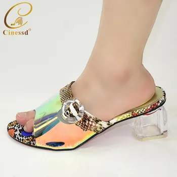 

2020 New African Style Women Shoes Women Sandals Square Heel Party Summer Shoes Woman High Heels Sandals