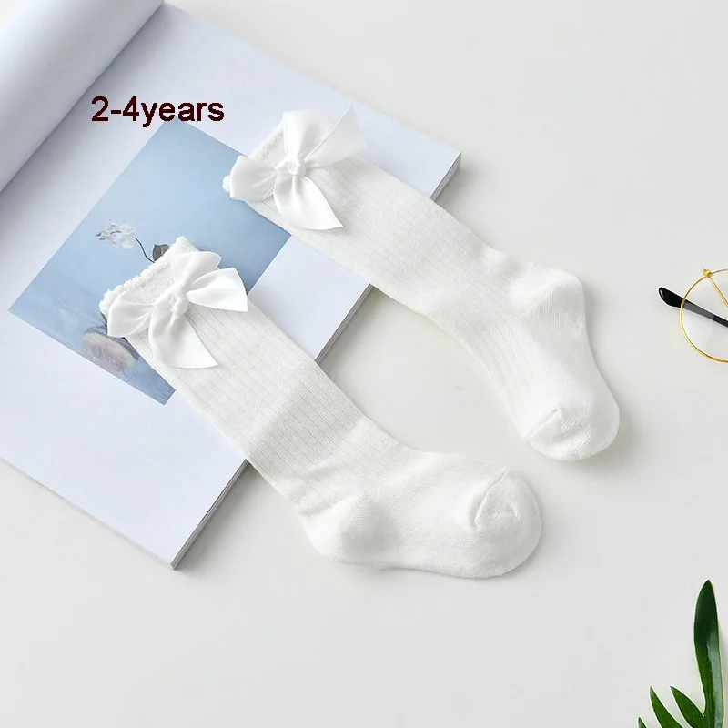 Носки для новорожденных девочек весенне-летние сетчатые носки детские гольфы без пятки с бантом носки принцессы для малышей Calcetines - Цвет: white2-4