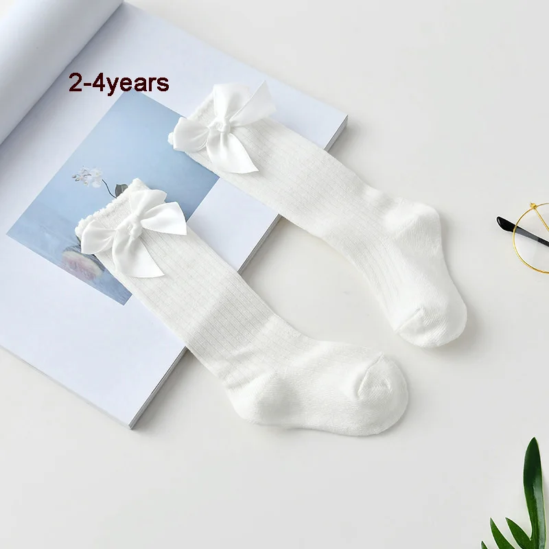 white2-4 Носки для новорожденных девочек весенне-летние сетчатые носки детские гольфы без пятки с бантом носки принцессы для малышей Calcetines - Цвет: white2-4