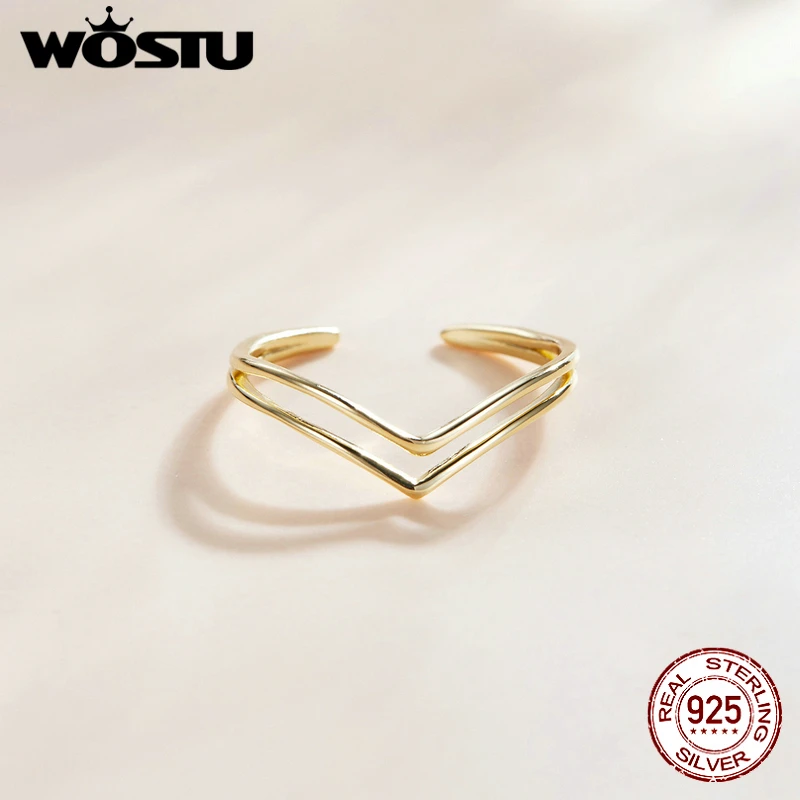 Wostu-anillos de plata de ley 925 para mujer, anillos ajustables abiertos de Victoria, joyería fina de plata 925, regalo de boda, DXR713