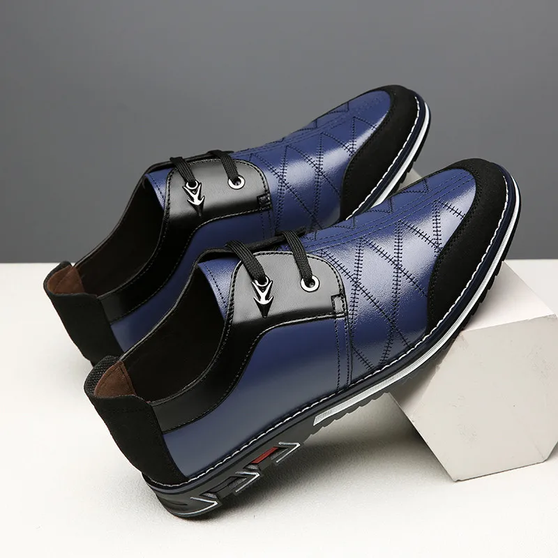CAGILKZEL/ г. Демисезонная Мужская обувь дышащая повседневная обувь мужские модные Полуботинки на шнуровке на плоской подошве chaussure homme - Цвет: 3287 Blue