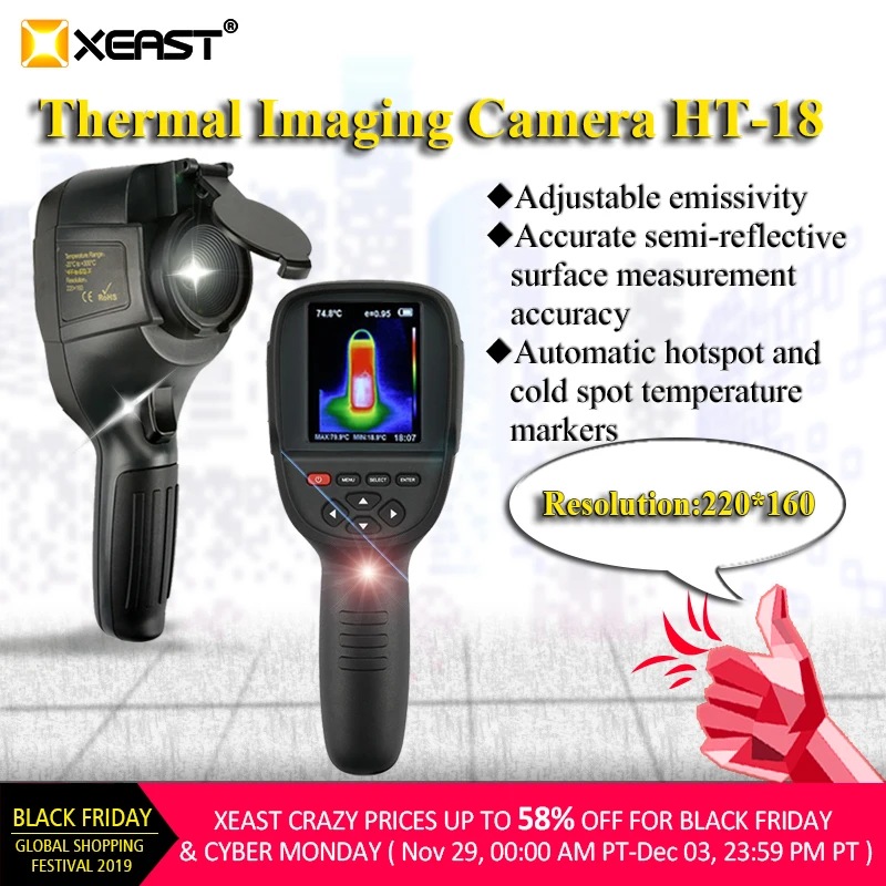 Goedkoop Handheld Imaging Camera HT 18 Draagbare Warmtebeeldcamera HT18 220*160 Hoge Resolutie