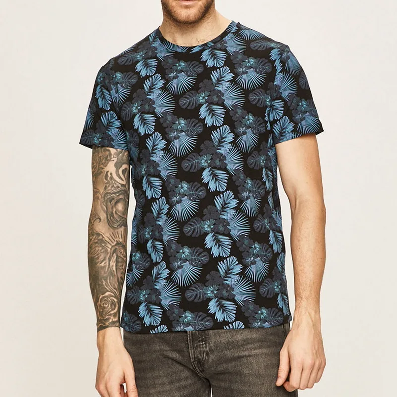 

Summer O Neck Floral T shirt 2020 Short Sleeve Harajuku Men Tee Shirt Fashion Vintage Men Hawaiian Tops Loose Casual Beach Shirt