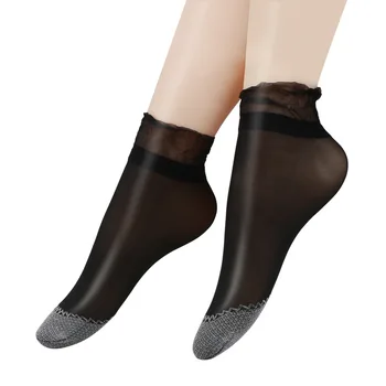 

restonic mian Bottom Summer Women's Ultra-Thin Fleshcolor Transparent Durable Thread Tube Velvet Bottom Cotton Anti-slip Short S