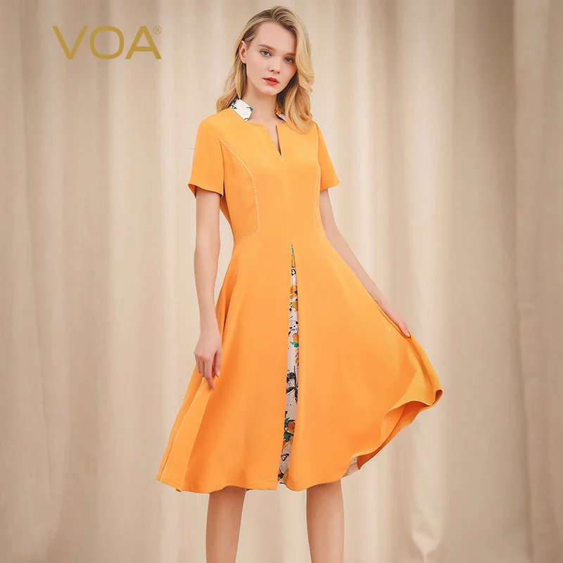 Voa Orange 40 Mm Zwaargewicht Zijde Vlinder Print Collage Vierkante Hals Witte Boog Naald Drop Getailleerde Jurk A10609 Voa Orange 40 Mm Zwaargewicht Zijde Vlinder Print Collage Vierkante Hals Witte Boog Naald Drop Getailleerde Jurk A10609