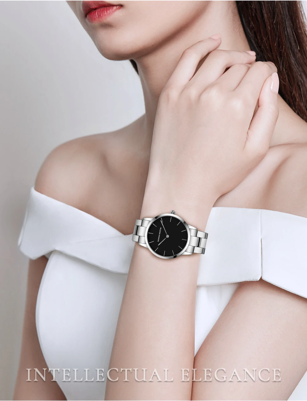 2021 NEW Japan Quartz Pearl Oyster Jade Stone White Shell Waterproof Ladies Full Stainless Steel Classic Wrist Watches for Women