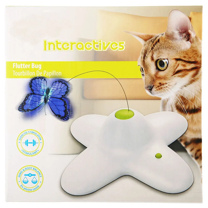 Электрическая вращающаяся игрушка для кошек, красочная Блестящая бабочка, порхающая жук, игрушки для животных, Пластиковые забавные интерактивные обучающие игрушки для кошек