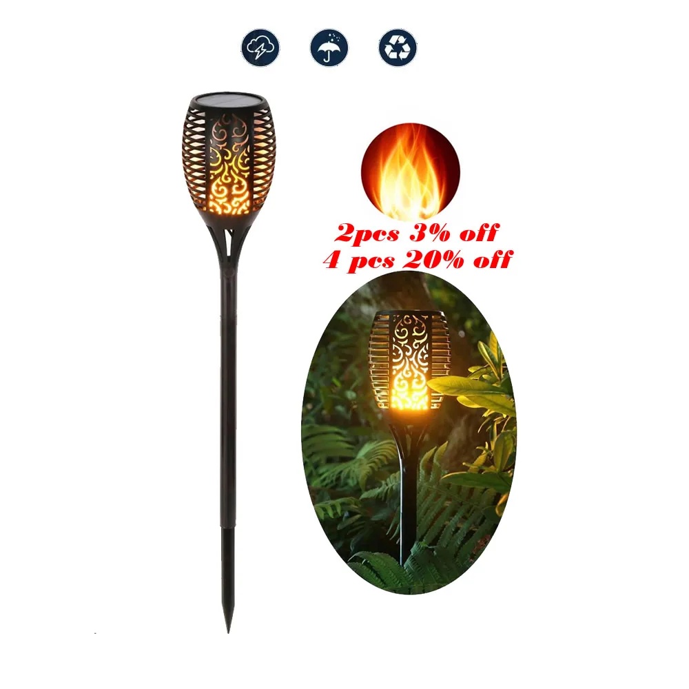 Солнечный газон танцевальный фонарь с пламенем Радарный светодиодный IP65 для
