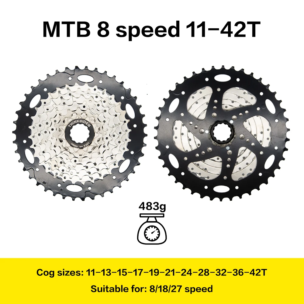 ThinkRider 8 9 10 11 Speed Velocidade Bicycle Cassette Mountain Bike MTB Freewheel Sprocket 36T 40T 42T 46T 50T 52T for Shimano