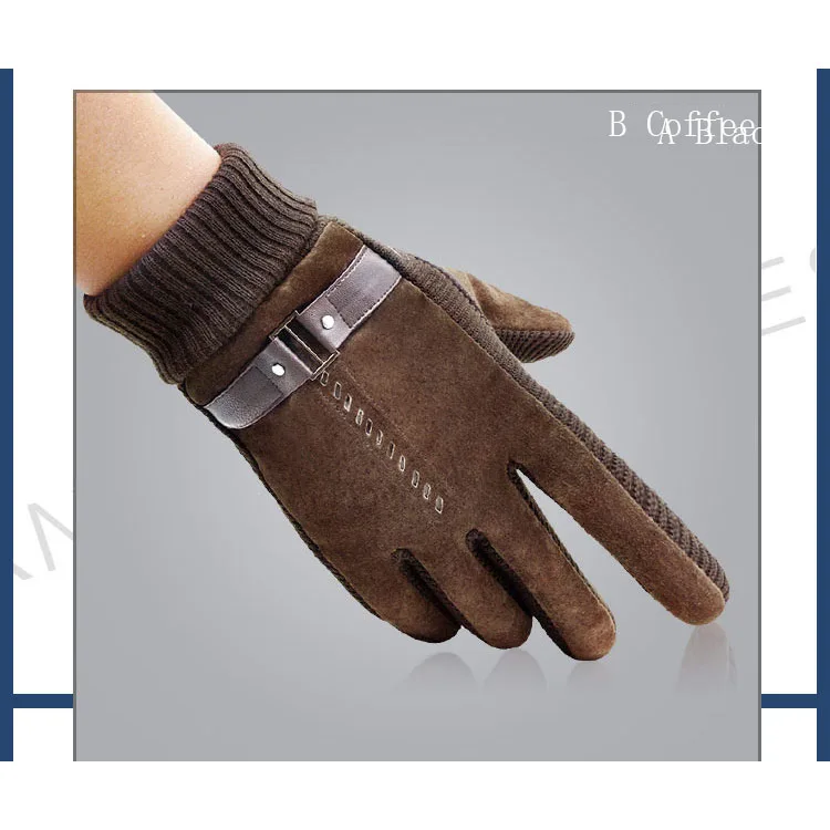DRESSUUP осенние и зимние теплые кожаные перчатки мужские перчатки из свиной кожи перчатки для уличной езды Нескользящие перчатки