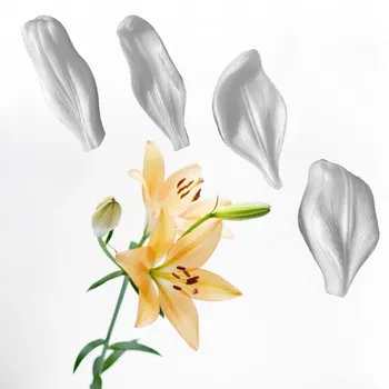 

Lily Petals Flower & Cutter Silicone Mold Fondant Mould Cake Decor Tool Chocolate Gumpaste Molds, Sugarcraft, Kitchen Gadget