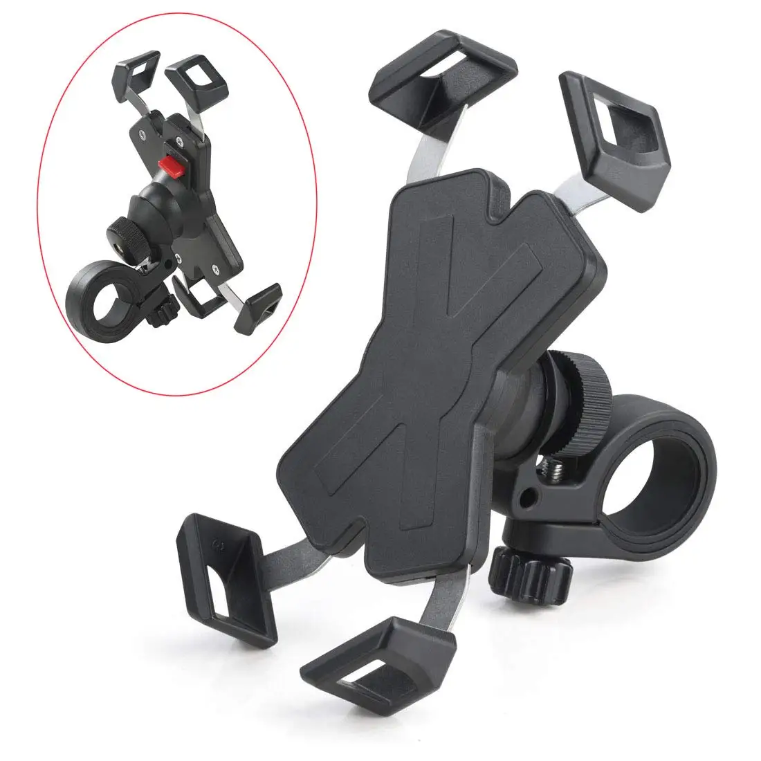 

Aileap Motorcycle Phone Holder Automatic Grip 360° Adjustable Bike Phone Mount for 4.0-6.5 inch iPhone, Huawei, Xiaomi, Oneplus
