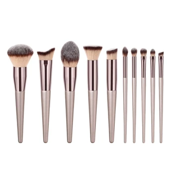

New Women'S Fashion Brushes Champagne Makeup Brushes For Foundation Powder Blush Eyeshadow Concealer Lip Eye Cosmetics Beauty To