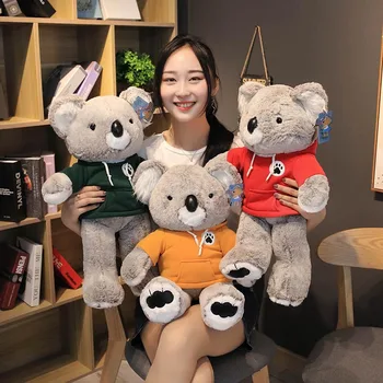 

60cm 80cm plush koala toy stuffed animal koala wear t-shirt soft doll kids toys