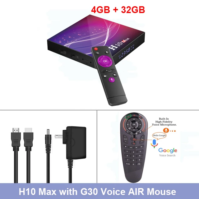 4GB 32GB G30 Новейший Android tv box H10 MAX smart tv box android 10,0 Allwinner H616 4 Гб ОЗУ 32 Гб ПЗУ 2,4G wifi 6K H.265 медиаплеер 4Гб 64 ГБ - Цвет: 4GB 32GB G30
