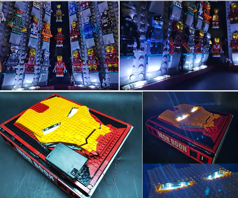 

NEW IN STOCKS SY1361 Marvel Avenger Iron Man Legoset Collections Book LED Building lepinblocks Bricks Toys Christams Gift