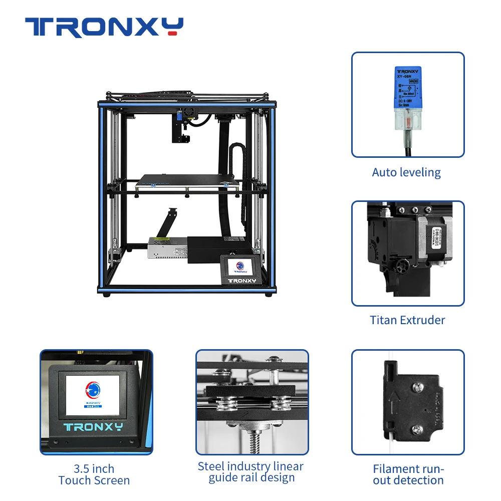 Tronxy X5SA PRO 3D принтеры алюминиевая плита горячего отжига 330*330*400 мм TMC2225 привод