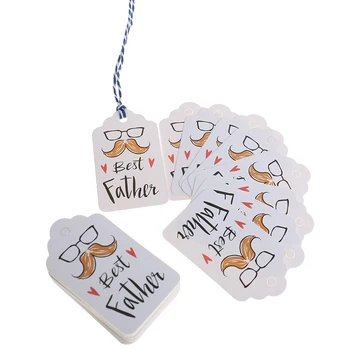 

New 50pcs/set Best Father Father Day Creative Painting Bookmark Tag Hanging Tag