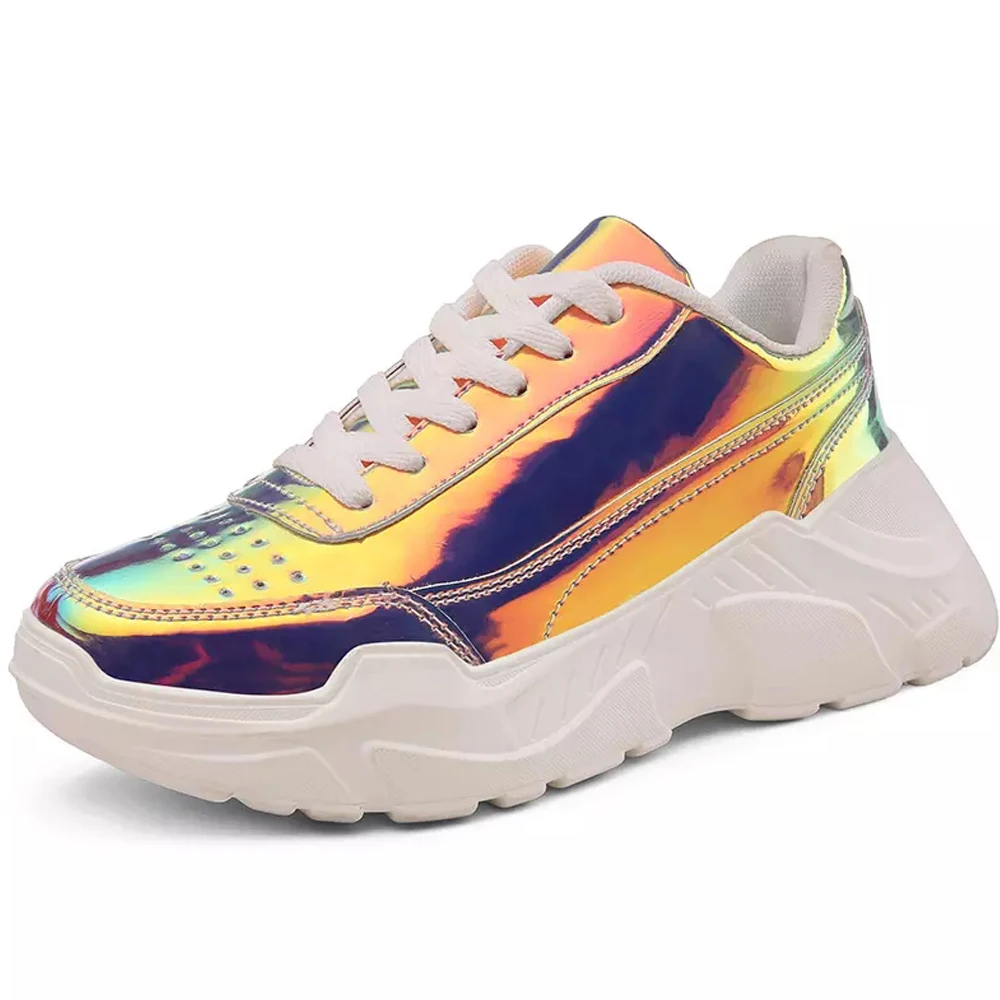 

Women Leisure Shoes Trend Kip-Pop 6 Centimeter Lace-up Heightened Non-Slip Female Outdoor Shoes