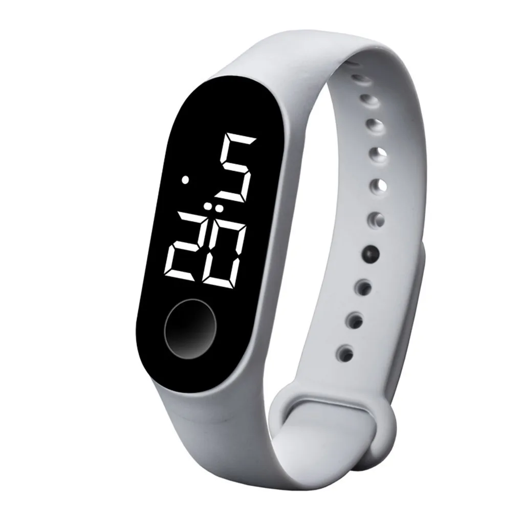 Белый цифровой светодиодный спортивные часы унисекс модные сенсорные Водонепроницаемые силиконовые для фитнеса кольцо на руку часы Relogio Zegarek Montre 30 - Цвет: as photo