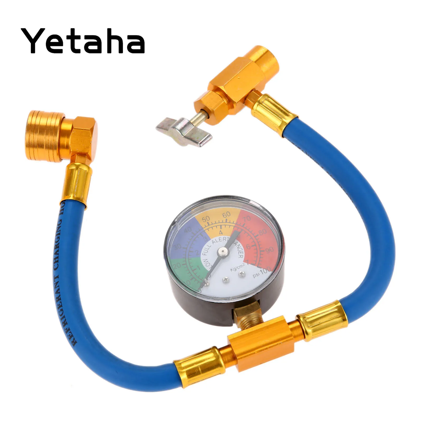 Yetaha 1Pc R134A Air Conditioning Refrigerant Charging Hose With Gauge A/C Hoses Kit for Car 1/2 Thread American and Europe | Автомобили и