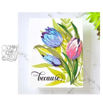

Metal Cutting Dies Stitching tulips Scrapbooking Stencil Craft Cut Die For DIY Card Crafts Handmade
